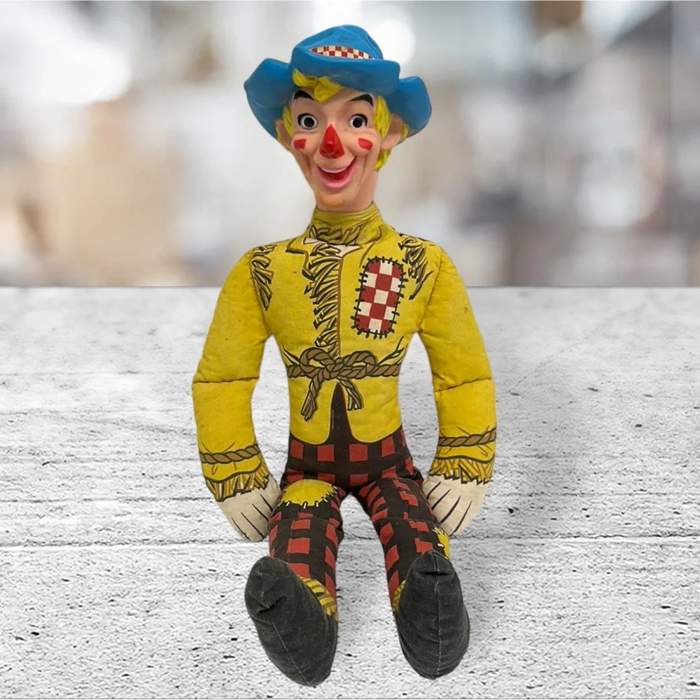 Vintage 1965 Ralston Purina RP Company Wizard Of Oz Scarecrow Plush Rubber Head